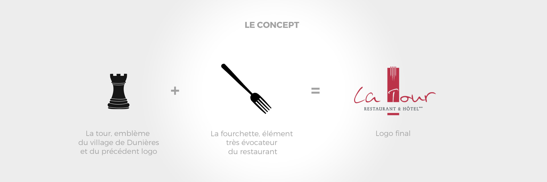 Concept imaginé par l'agence studio N°3 pour le logo restaurant La Tour